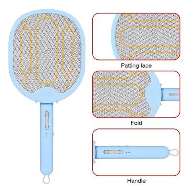Raqueta Plegable Mata Zancudos Recargabl